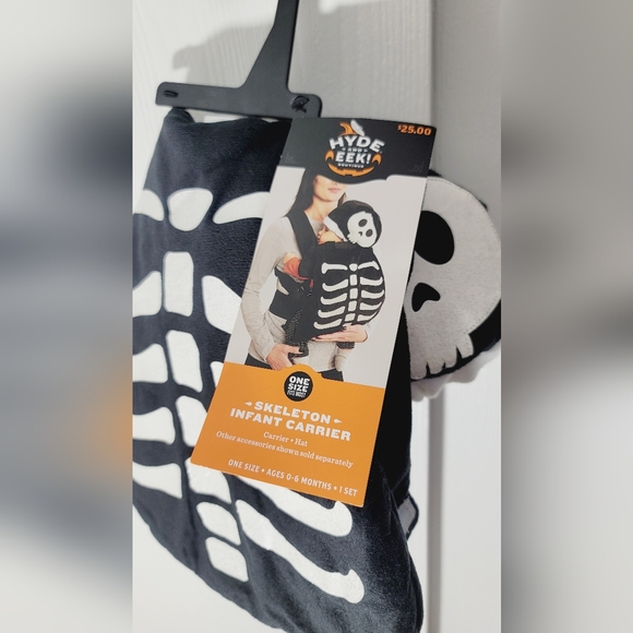 Hyde And Eek Skeleton Infant Carrier Costume, One Size Fits Most - Picture 2 of 4